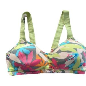 Kindly Yours Bold Tropical Floral Print Lounge Bra Sustainable Size Medium